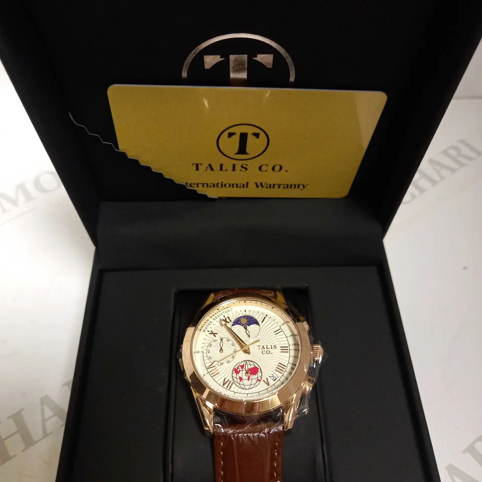 TALIS CO TRIPLE DIAL LEATHER STRAP WATCH RRP £550