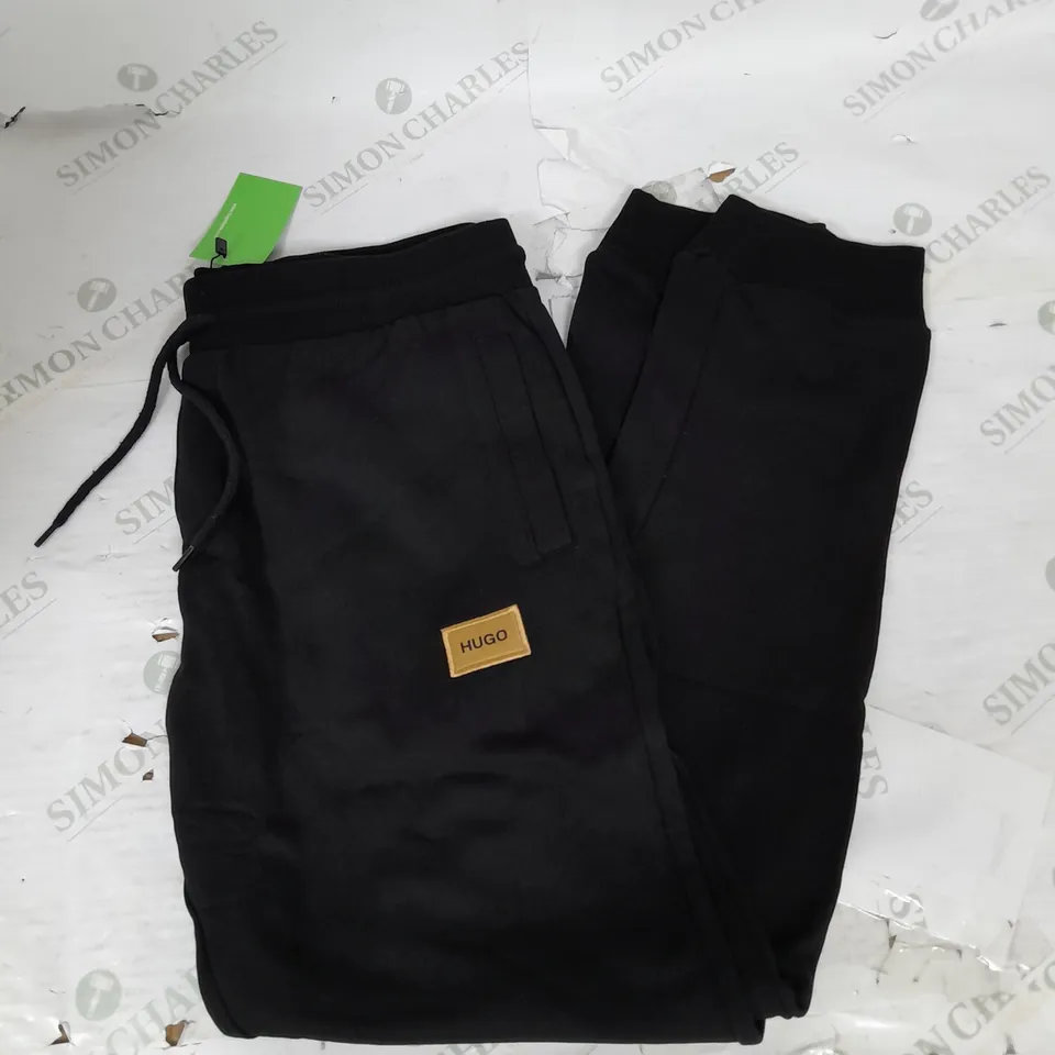 HUGO BOSS EMBROIDERED SWEATPANTS IN BLACK SIZE L