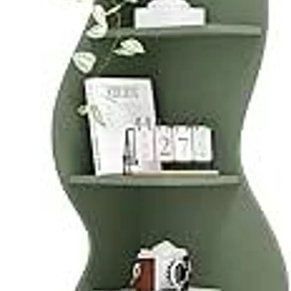 BOXED TRIBESIGNS CORNER SHELF, MODERN 5-TIER WALL CORNER BOOKSHELF - SAGE GREEN