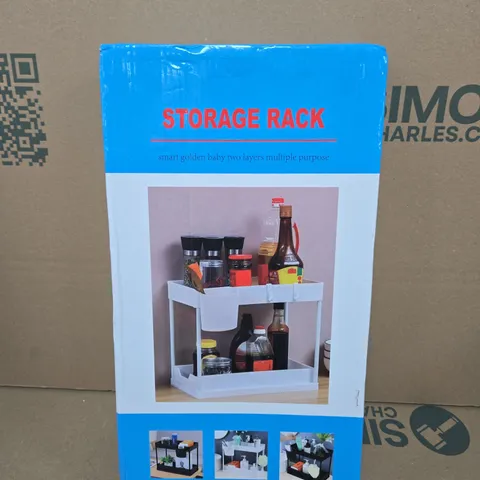 STORAGE RACK – WHITE 2-TIER KITCHEN/ PANTRY SHELVING UNIT