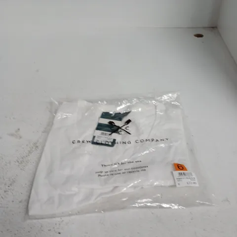 CREW CLOTHING COMPANY PERFECT V-NECK SLUB WHITE T-SHIRT – UK SIZE 6