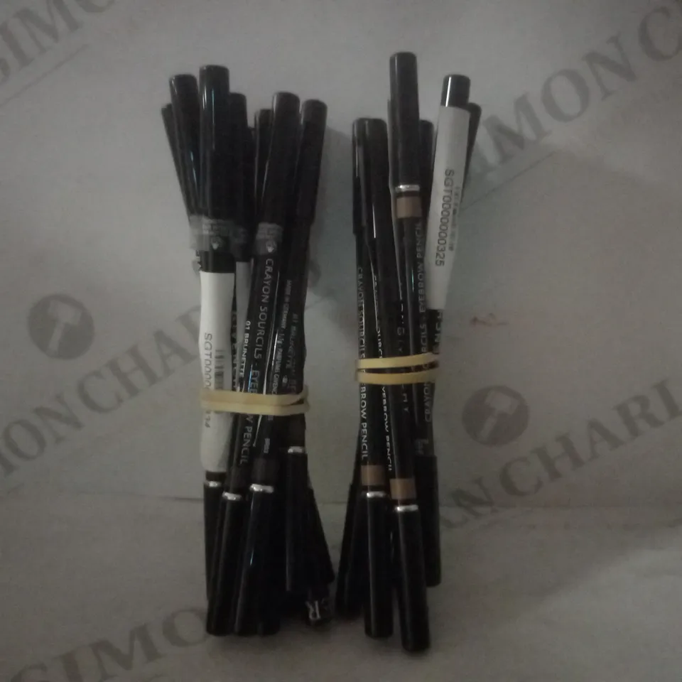 BOX OF APPROX 15 ASSORTED GIVENCHY TESTER EYEBROW PENCILS #01 BRUNETTE & 02 BLONDE 