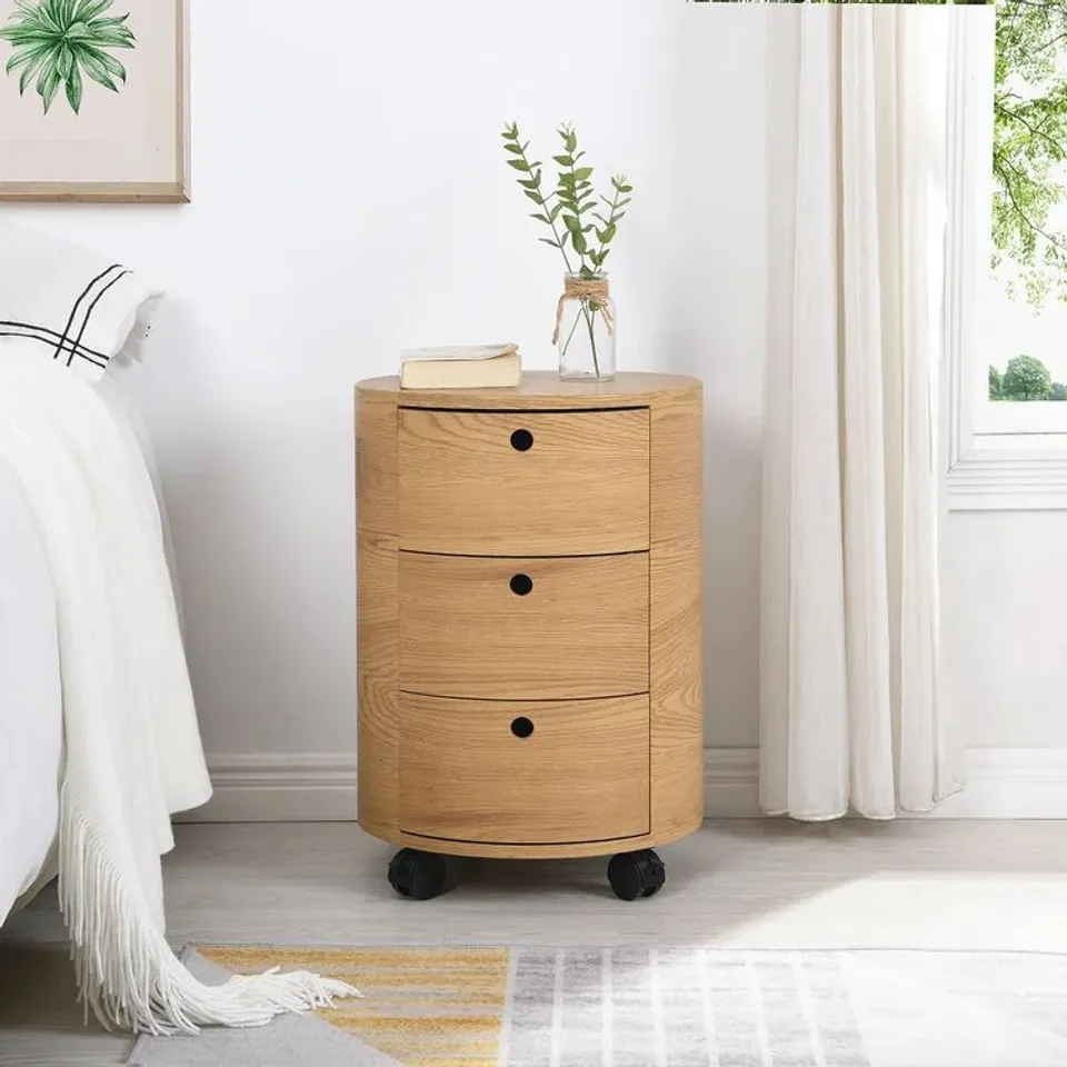 BOXED REAMES 3 DRAWER BEDSIDE TABLE