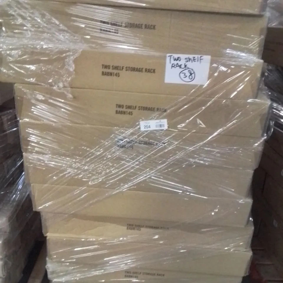 PALLET CONTAINING LARGE QUANTITY OF TWO SHELF STORAGE RACKS