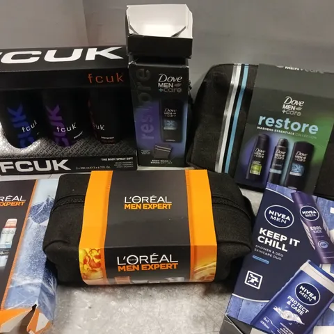 APPROX 8 ASSORTED SKINCARE GIFT SETS TO INCLUDE NIVEA MEN, L'OREAL MEN EXPERT, FCUK, ETC 