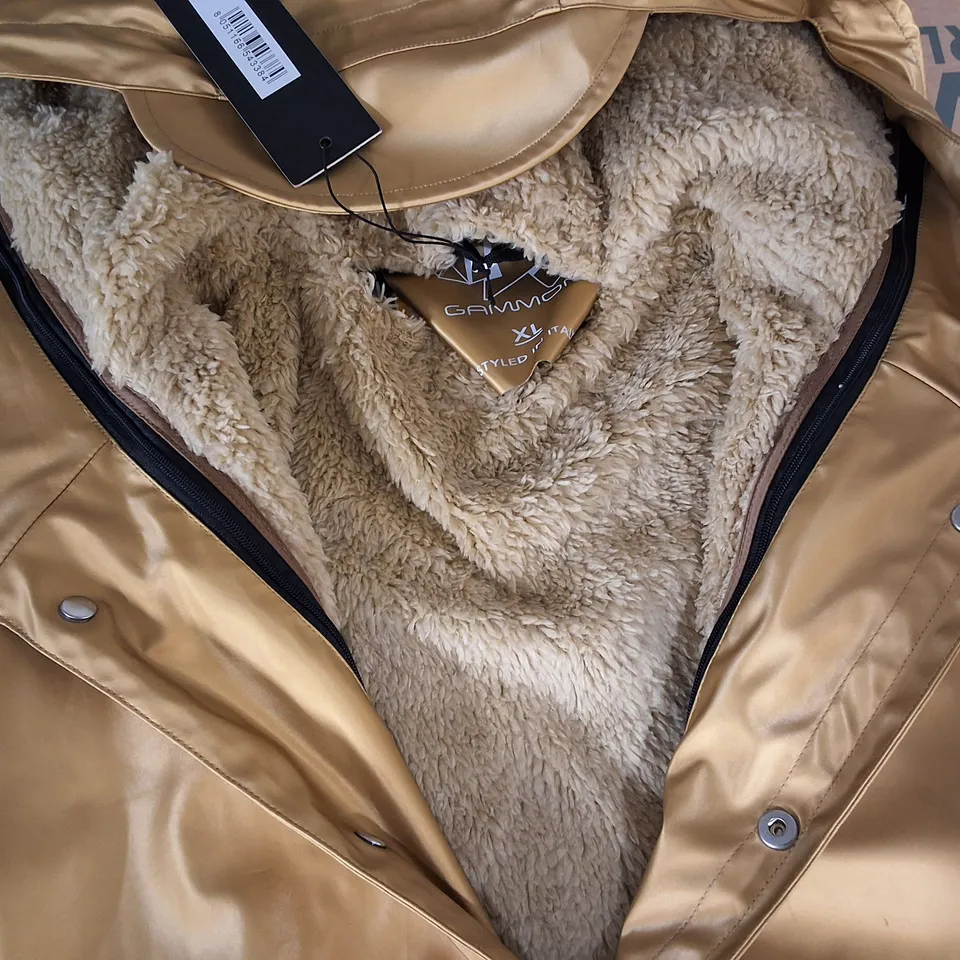 GAMMON GOLD ZIP THROUGH HOODED COAT - XL