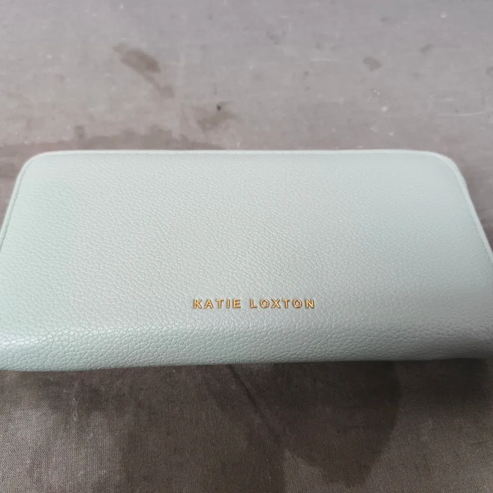 KATIE LOXTON LIGHT BLUE LEATHER ZIP WALLET