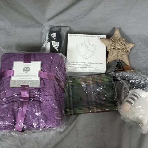 APPROXIMATELY 20 ASSORTED HOUSEHOLD PRODUCTS TO INCLUDE TOWEL BALE, ADIDAS BOXING BANDAGES, KITCHENAID BEATER, ETC