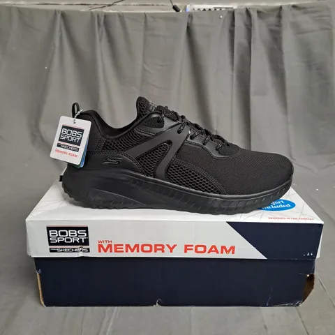 BOXED SKETCHERS BOB SPORT MEMORY FOAM TRAINERS IN BLACK - SIZE 6.5