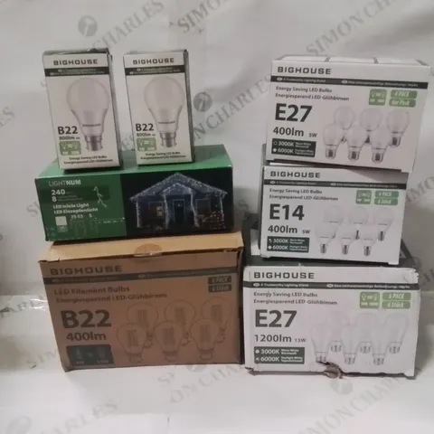 LARGE BOX CONTAINING VARIOUS ASSORTED LIGHT BULBS ECT.