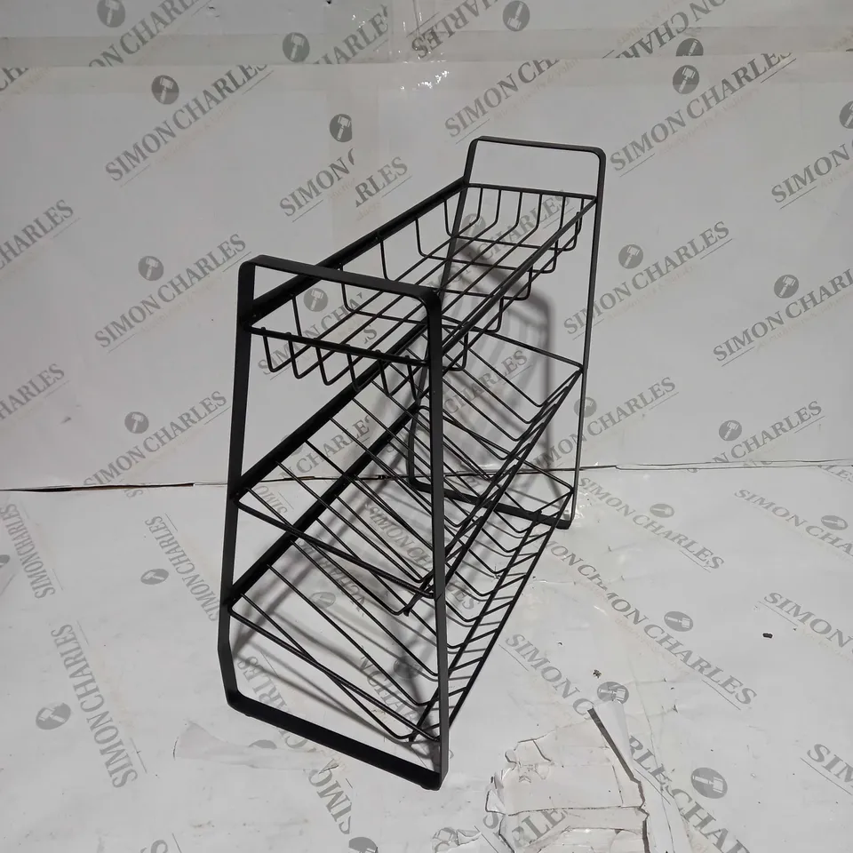 WH0806 BLACK METAL MULTI-TIER FREESTANDING STORAGE RACK