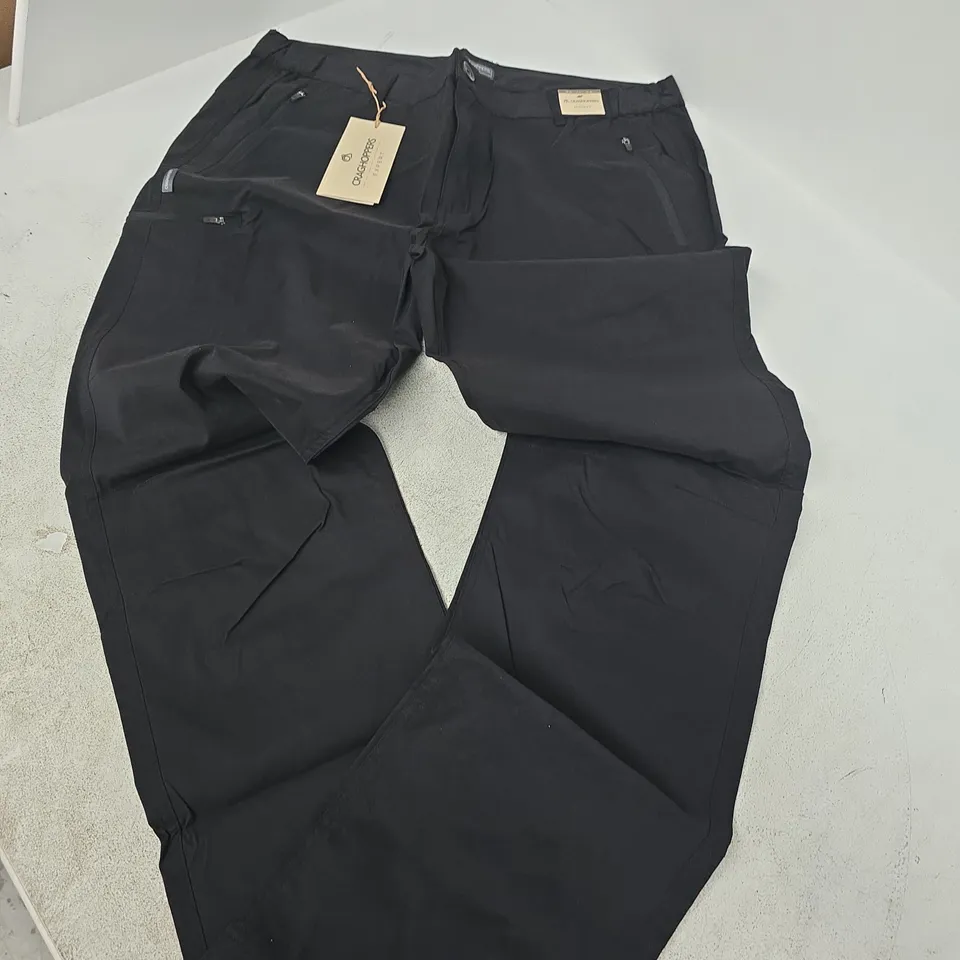 CRAGHOPPERS MENS EXPEDITION TROUSERS – BLACK, UK 38 LONG (EU 54, US 38)