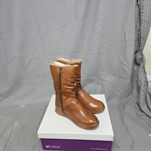 LOTUS TAN LEATHER BOOTS – WOMEN'S, UK 6 (EU 39)