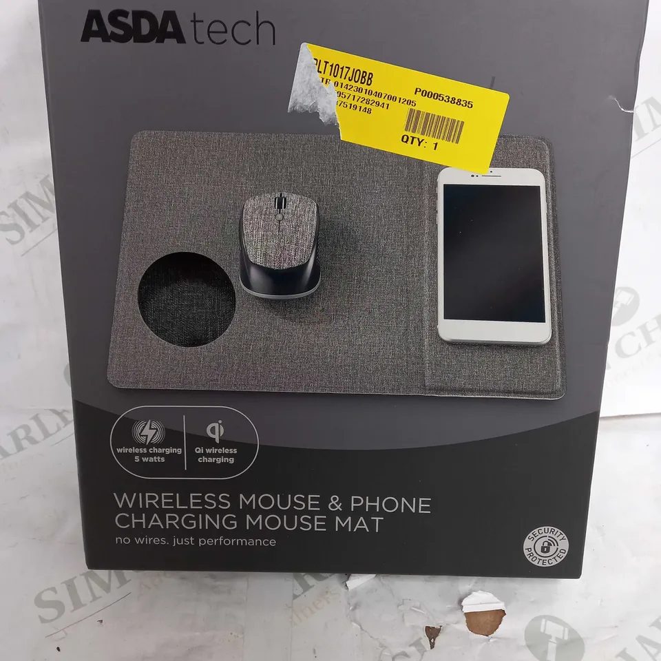ASDA TECH WIRELESS MOUSE AND PHONE CHARGING MOUSE MAT