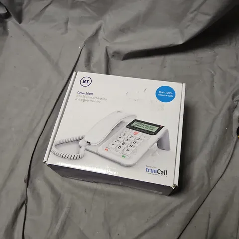BT DECO 2600 LANDLINE PHONE WITH 100% NUISANCE CALL BLOCKING – BOXED