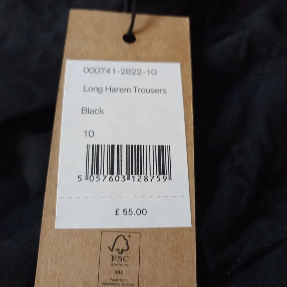 HUSH LONG HAREM TROUSERS IN BLACK - 10