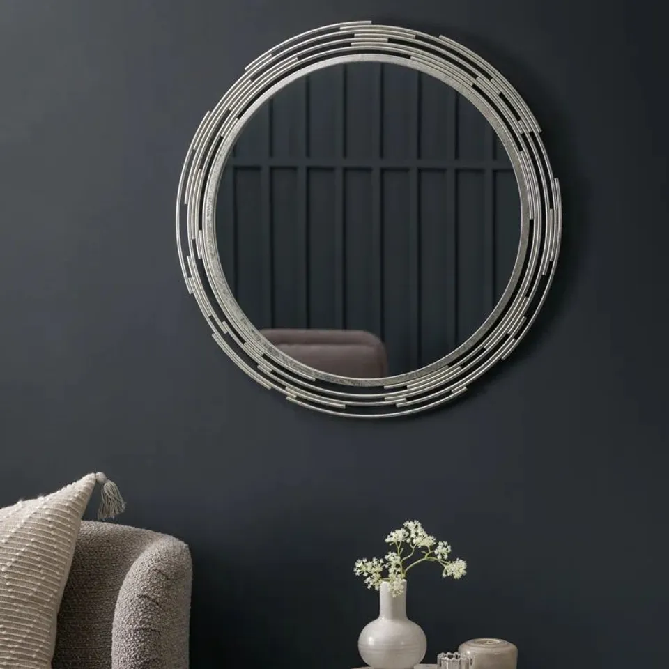 BOXED CEVALLOS METAL ROUND WALL MIRROR (1 BOX)