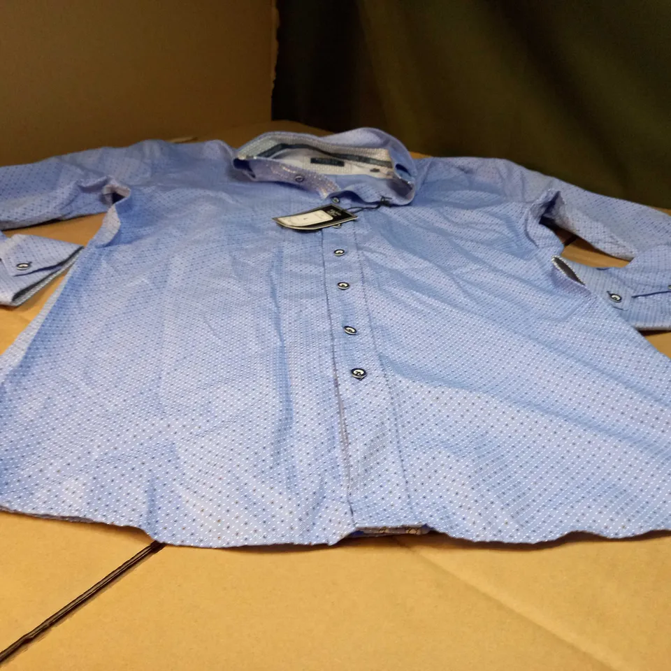 BEWLEY RITCH BLUE/PATTERN MENS SHIRT - LARGE