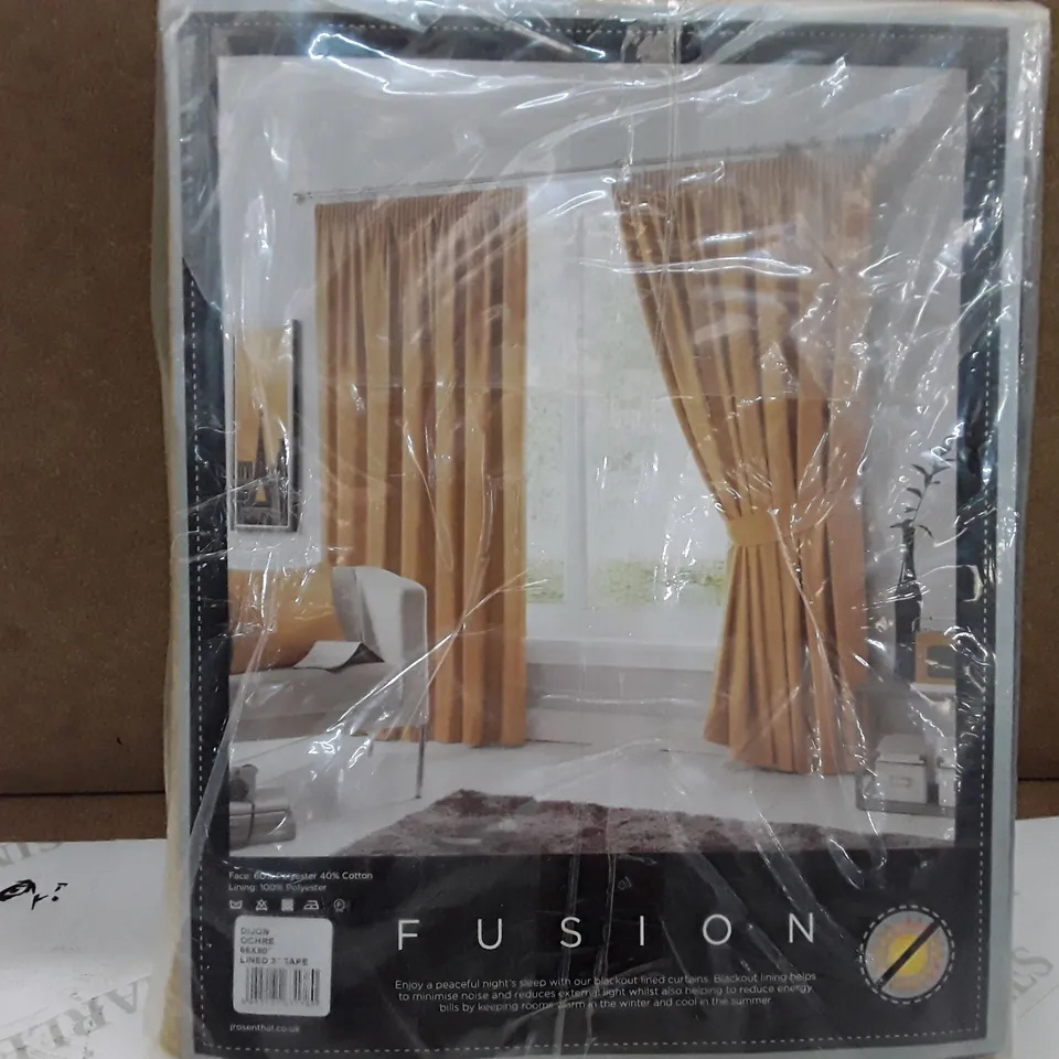 BRAND NEW FUSION FULLY LINED BLACKOUT CURTAINS - 168CM X 228CM (DIJION)