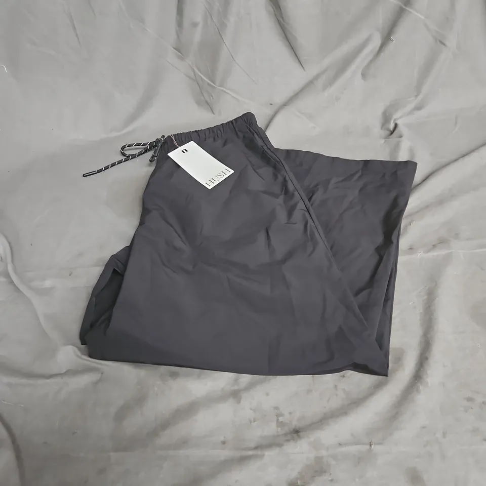 HUSH TECHNICAL MELISSA WIDE LEG CROPPED TROUSERS IN BLACK SIZE 10