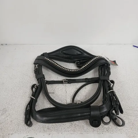 BENZ EQUESTRIAN LEATHER BRIDLE WITH RHINESTONE BROWBAND