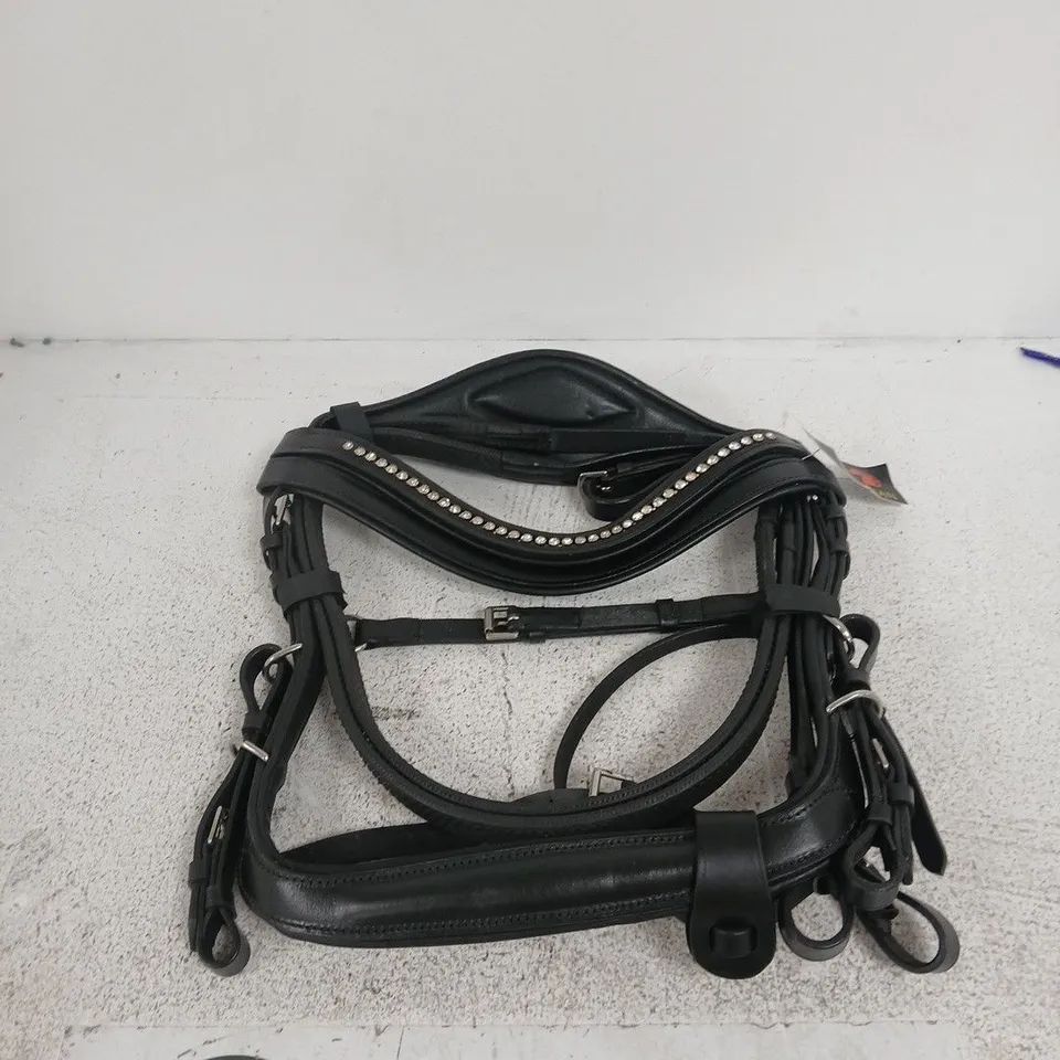 BENZ EQUESTRIAN LEATHER BRIDLE WITH RHINESTONE BROWBAND