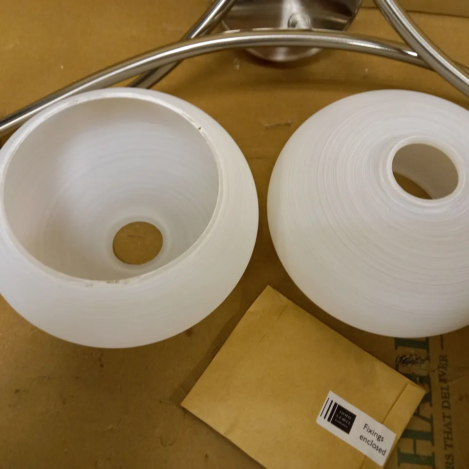 JOHN LEWIS & PARTNERS 'ANYDAY' ELIO 3-ARM CEILING LIGHT - PAINTED WHITE GLASS