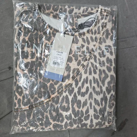 MINT VELVET LEOPARD PRINT DENIM COLUMN DRESS SIZE UK 10