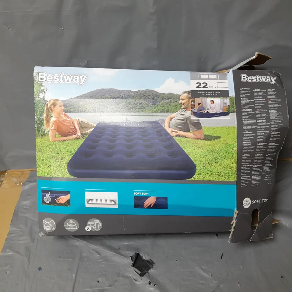 BOXED BESTWAY SOFT TOP AIR MATTRESS 