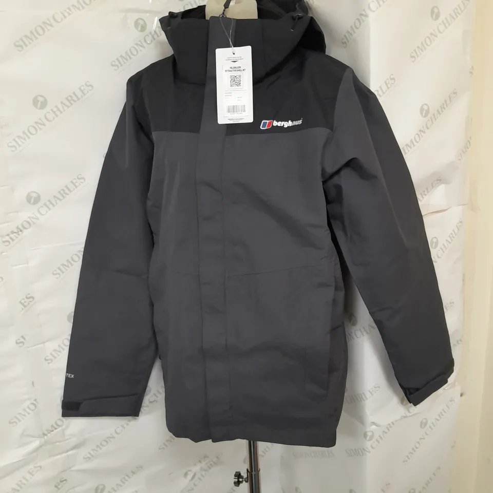 BERGHAUS HILLWALKER INTERACTIVE SHELL JACKET IN GREY SIZE M