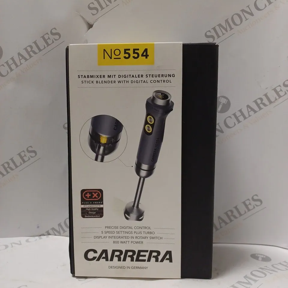 BOXED CARRERA NO554 STICK BLENDER WITH DIGITAL CONTROLLER 