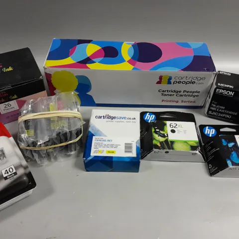 APPROXIMATELY 20 ASSORTED PRINTER INK CARTRIDGES TO INCLUDE HP 305, CANON 40, EPSON BLACK ETC