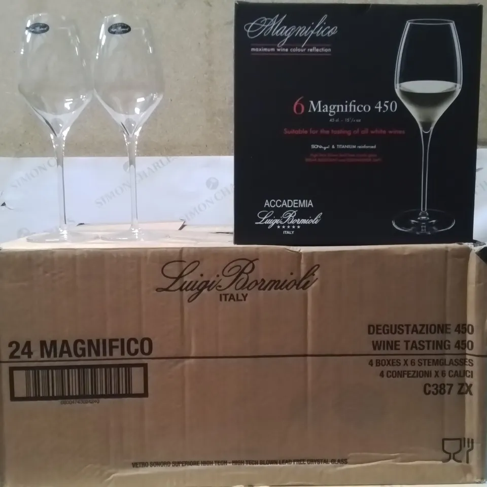 BOXED LUIGI BORMIOLI WINE TASTING GLASSES SET OF 24