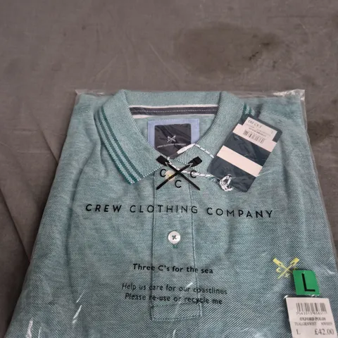 CREW CLOTHING COMPANY POLO SHIRT – TEAL, UK SIZE L