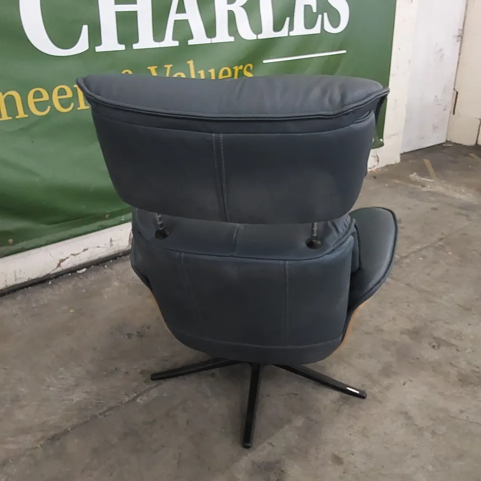 QUALITY G PLAN DESIGNER OSLO ELECTRIC RECLINER CHAIR IN CAMBRIDGE NAVY LEATHER 