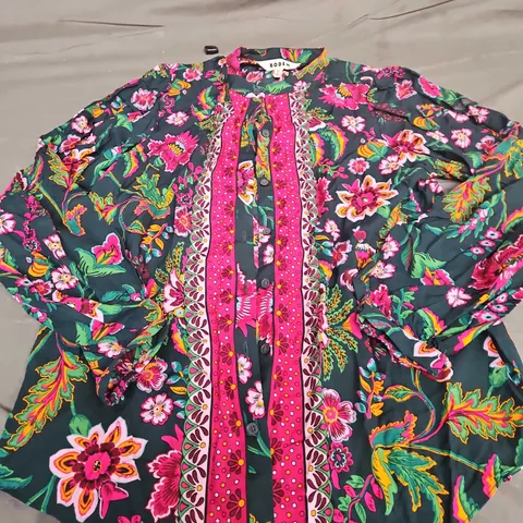 BODEN FLORAL PATTERN BUTTON SHIRT - SIZE 12