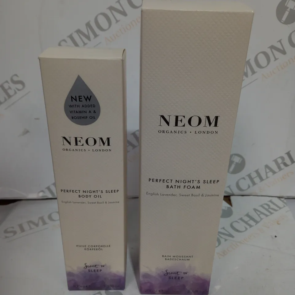BOXED NEOM BODY OIL AND BATH FOAM PAIR