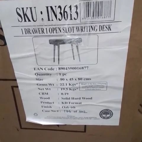 BOXED BARBAZAN 90CM W RECTANGLE WRITING DESK