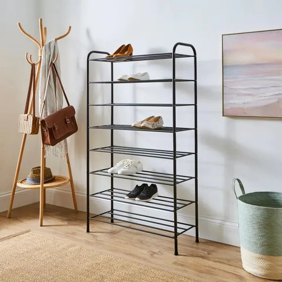 BOXED 8 TIER METAL SHOE RACK (1 BOX)