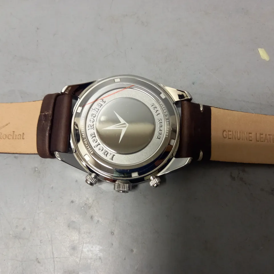 BOXED LUCIEN ROCHAT LEATHER STRAP WATCH