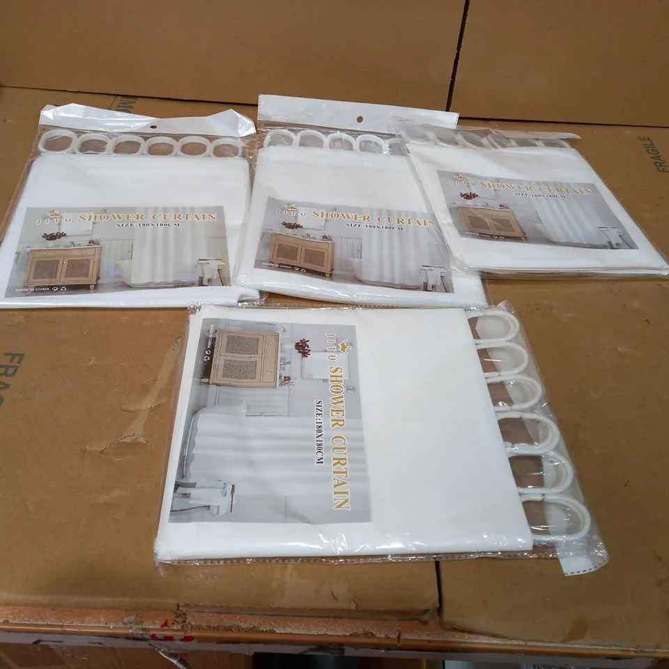 4 ASSORTED SHOWER CURTAINS