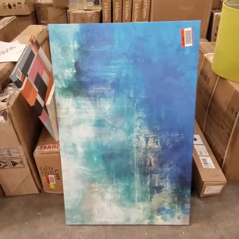 ABSTRACT BLUE ART PRINT ON CANVAS