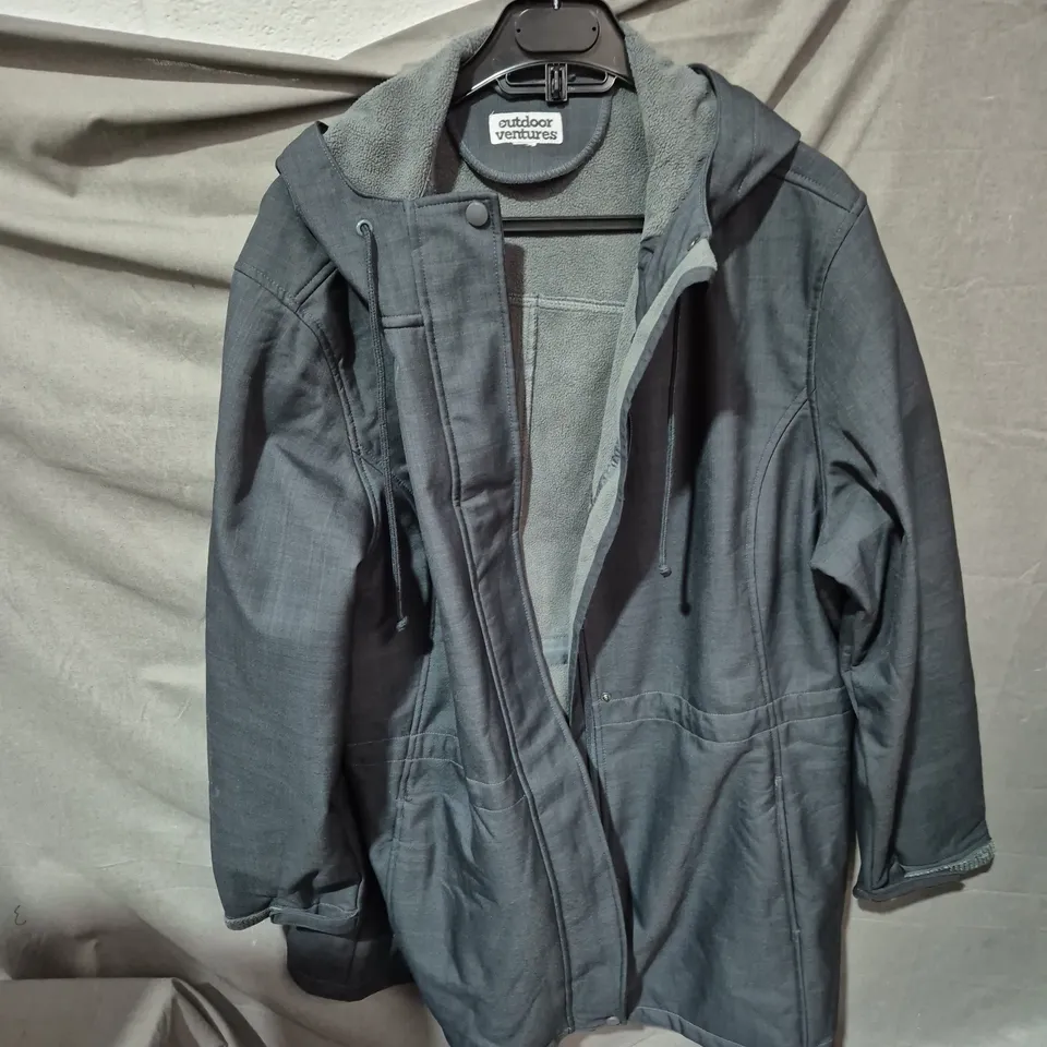 OUTDOOR VENTURES HOODED JACKET – DARK GREY SIZE UNSPECIFIED