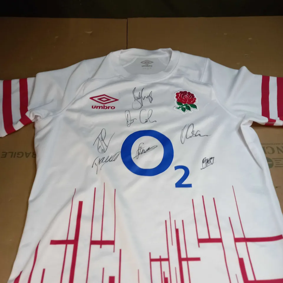 SIGNED ENGLAND RUGBY JERSEY SIZE L