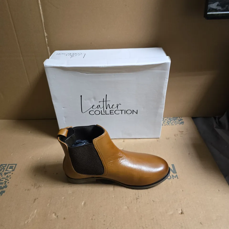 TAN LEATHER ANKLE BOOT – LEATHER COLLECTION  - UK SIZE 7
