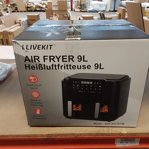 BOXED DUAL ZONE LARGE AIR FRYER OIL FREE 9L