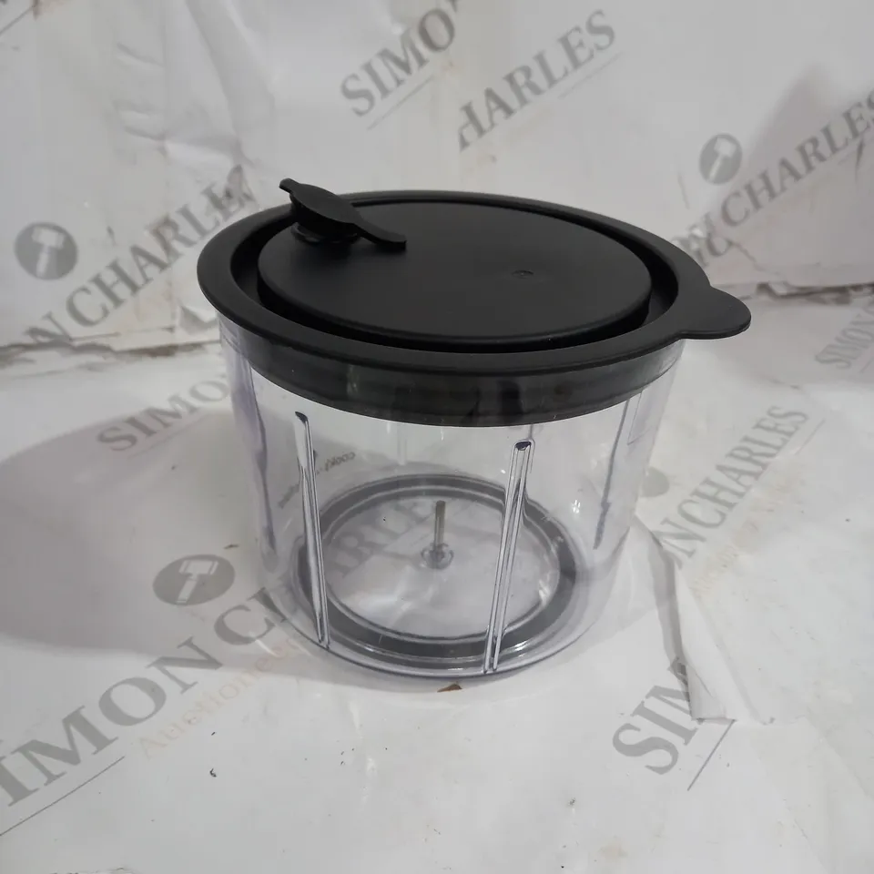 BOXED COOKS ESSENTIALS 5 BLADE PRESS CHOPPER WITH STORAGE LID - BLACK