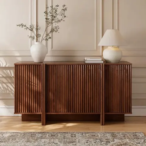 BOXED MADDEN LARGE 3 DOOR SIDEBOARD - WALNUT EFFECT (2 BOXES)