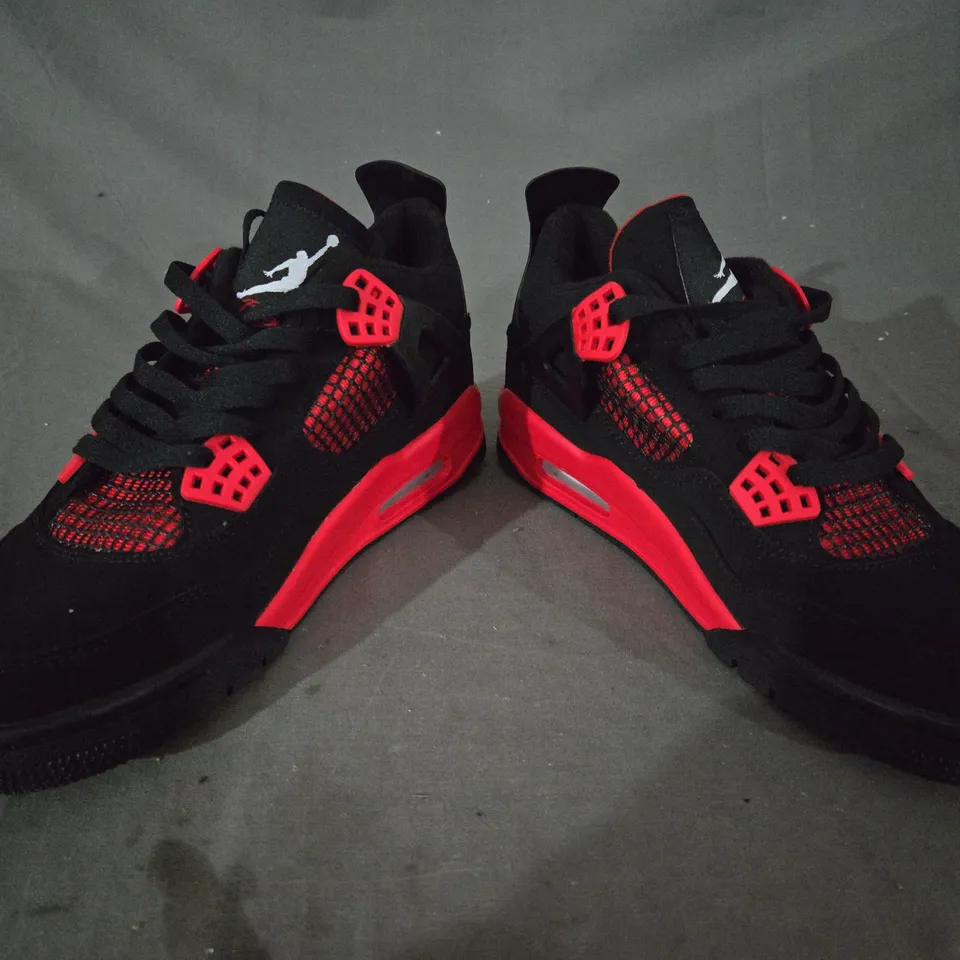 PAIR OF NIKE AIR JORDAN SHOES IN BLACK/RED UK SIZE 6