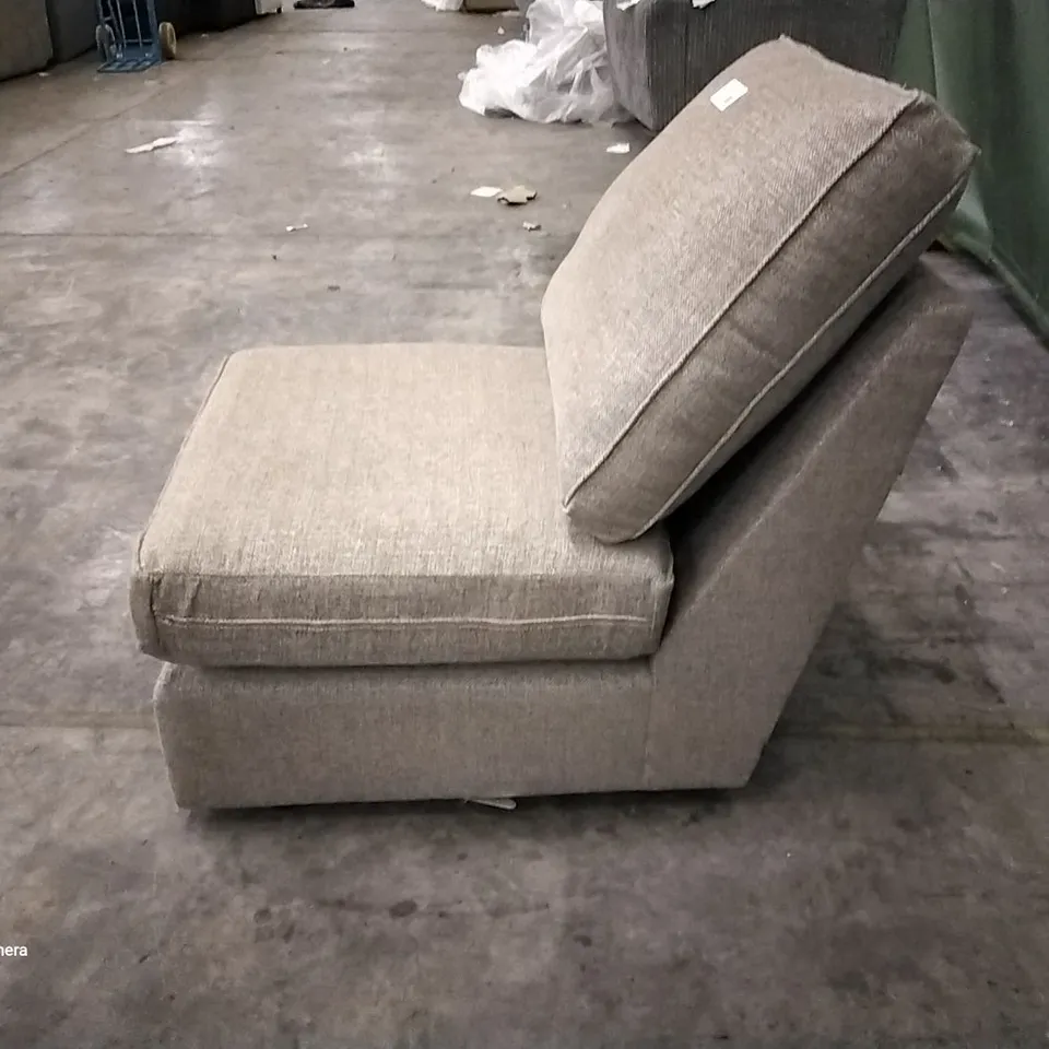 QUALITY DESIGNER STAMFORD MODULER ARMLESS UNIT WOVEN CHENILLE MID NATURAL